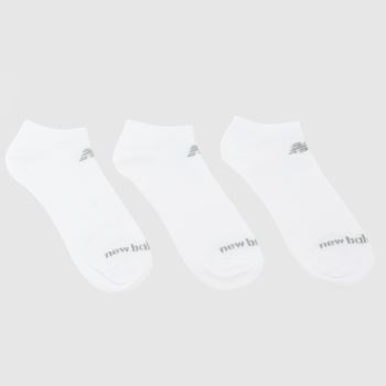 New Balance White Performance No Show Socks 3Pk Socks