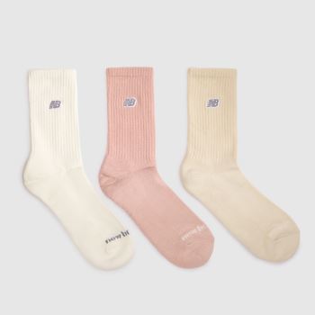 New Balance Beige Multi Crew Socks 3 Pack Socks