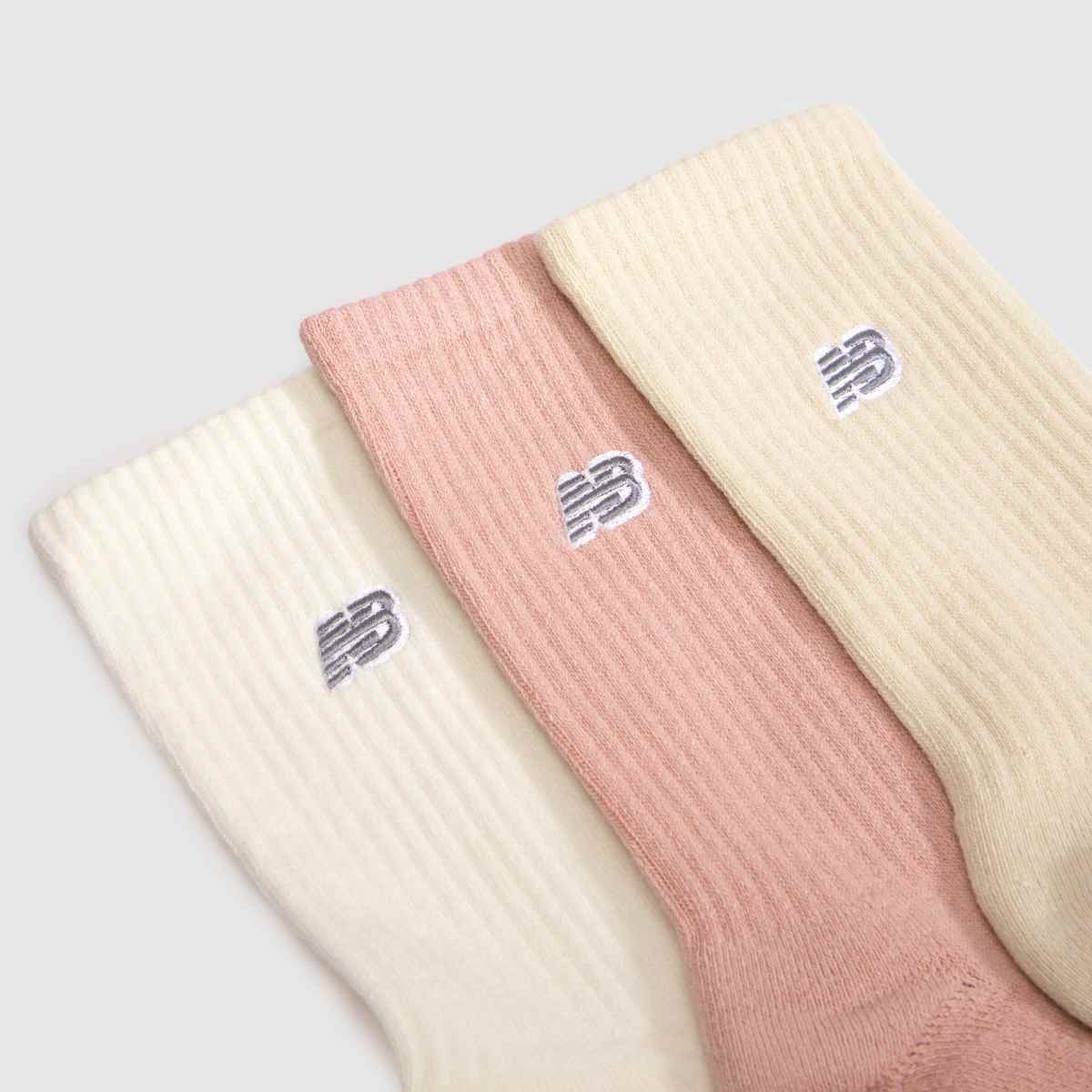 New Balance Crew Socks 3 Pack in Beige Multi New Balance Crew Socks 3 Pack 1