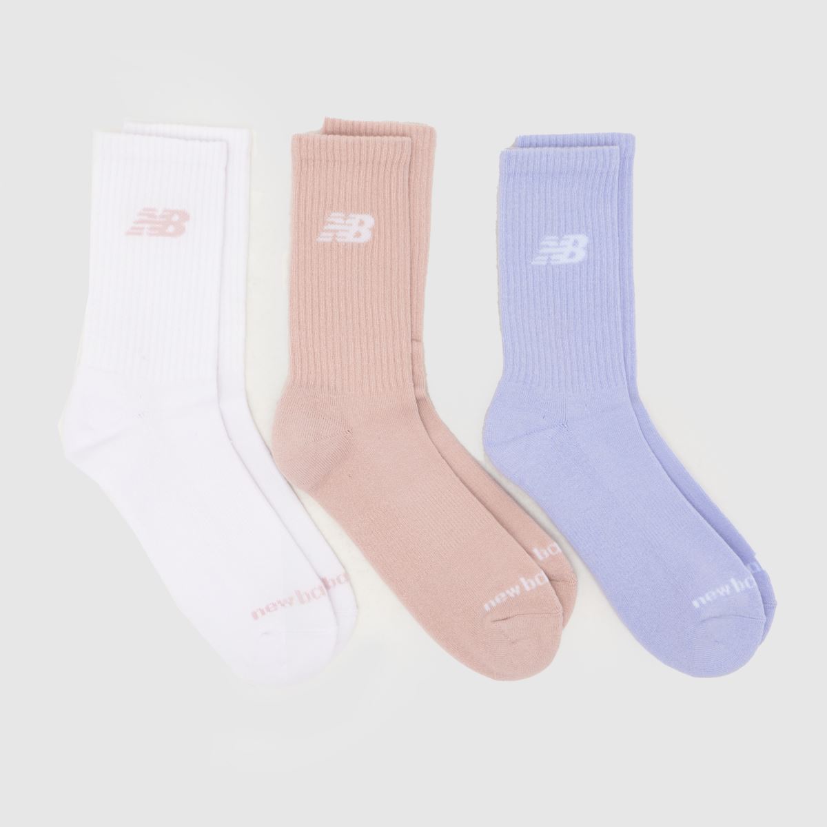 New Balance Pink Multi Crew Socks 3 Pack
