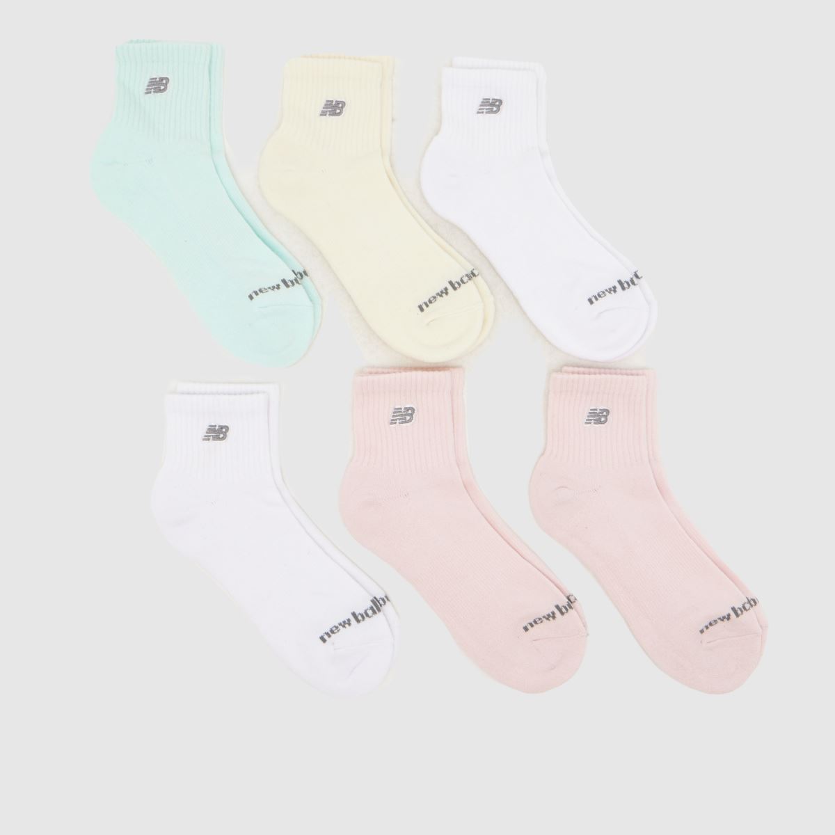 New Balance Multi Pastel Patch Ankle Socks 6PK