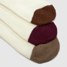 New Balance Chunky Knit Ankle Socks 3PK in Brown Multi New Balance Chunky Knit Ankle Socks 3PK,3 of 4