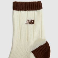 New Balance Chunky Knit Ankle Socks 3PK in Brown Multi New Balance Chunky Knit Ankle Socks 3PK,4 of 4
