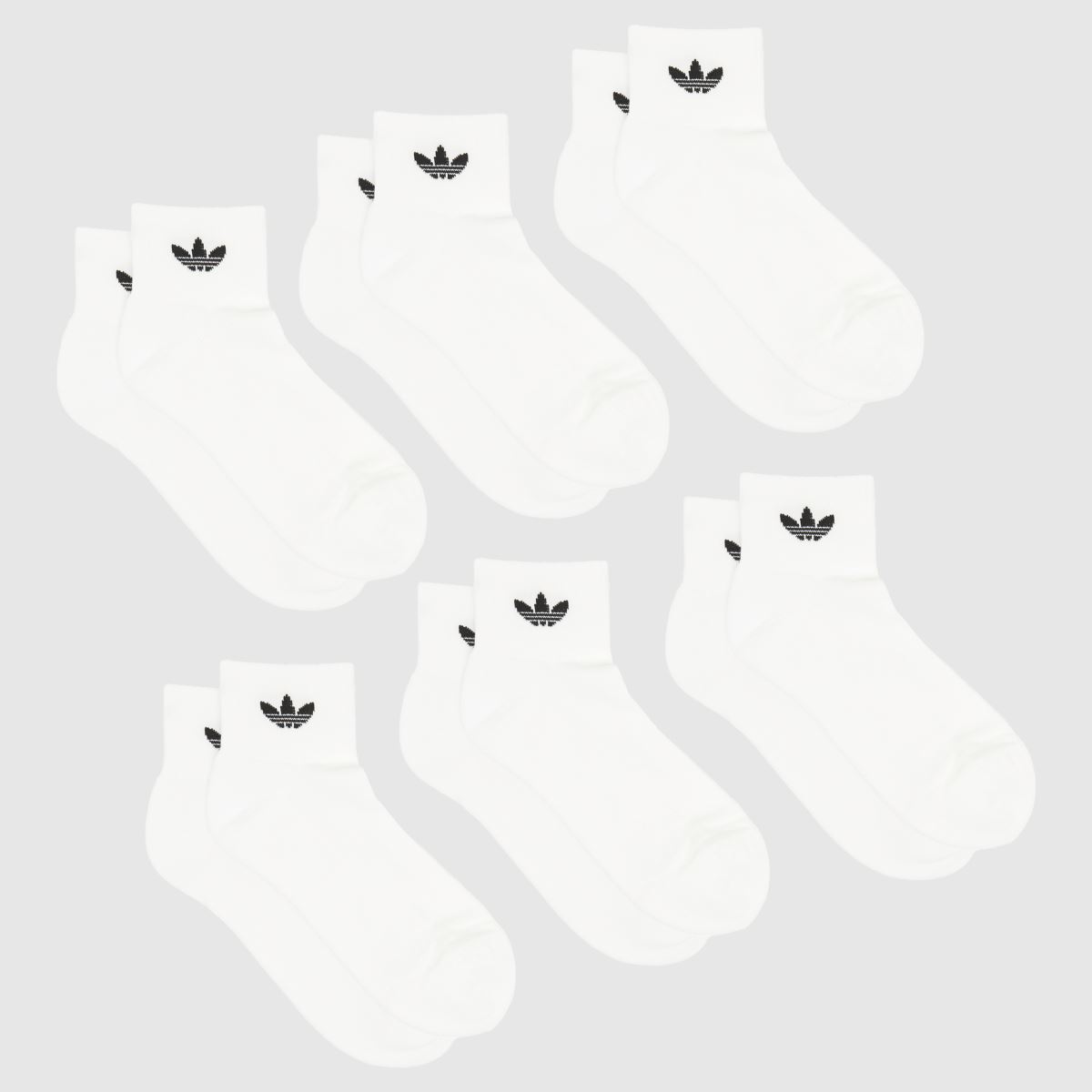 adidas Originals Ankle Sock 6 Pack in White & Black, Size: 6.5-8 adidas Originals Ankle Sock 6 Pack in White & Black, Size: 6.5-8