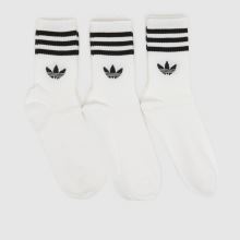 adidas Crew Sock 3 Pack in White & Black adidas Crew Sock 3 Pack,1 of 4