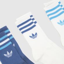adidas Stripe Crew Socks 3PK in Navy Multi adidas Stripe Crew Socks 3PK,2 of 4