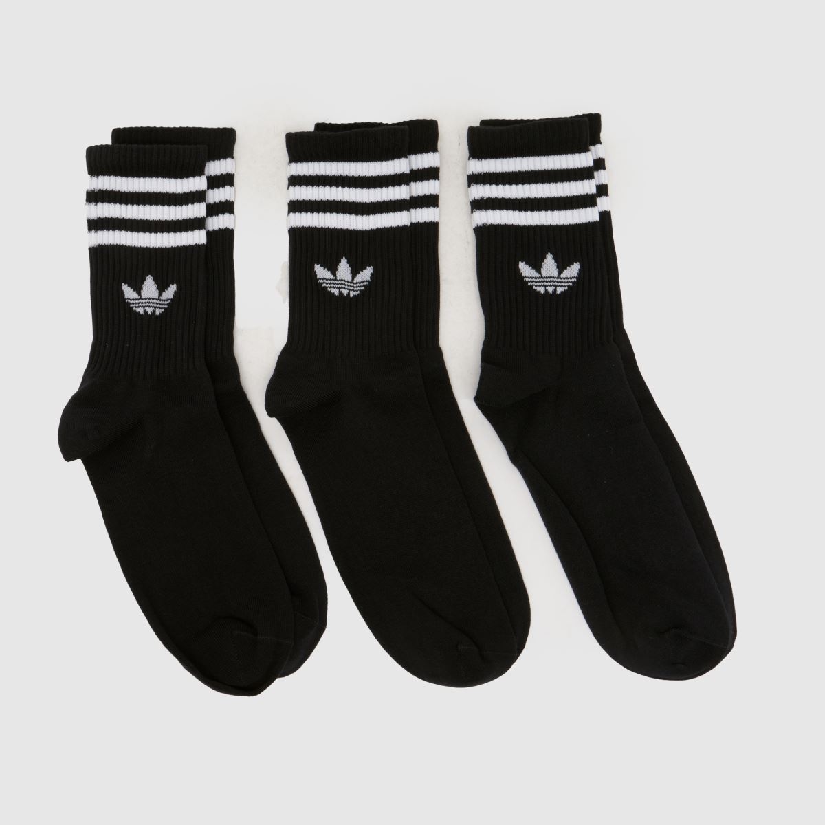 adidas Stripe Crew Socks 3 Pack in Black & White adidas Stripe Crew Socks 3 Pack