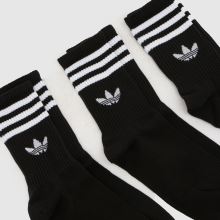 adidas Stripe Crew Socks 3 Pack in Black & White adidas Stripe Crew Socks 3 Pack,2 of 4
