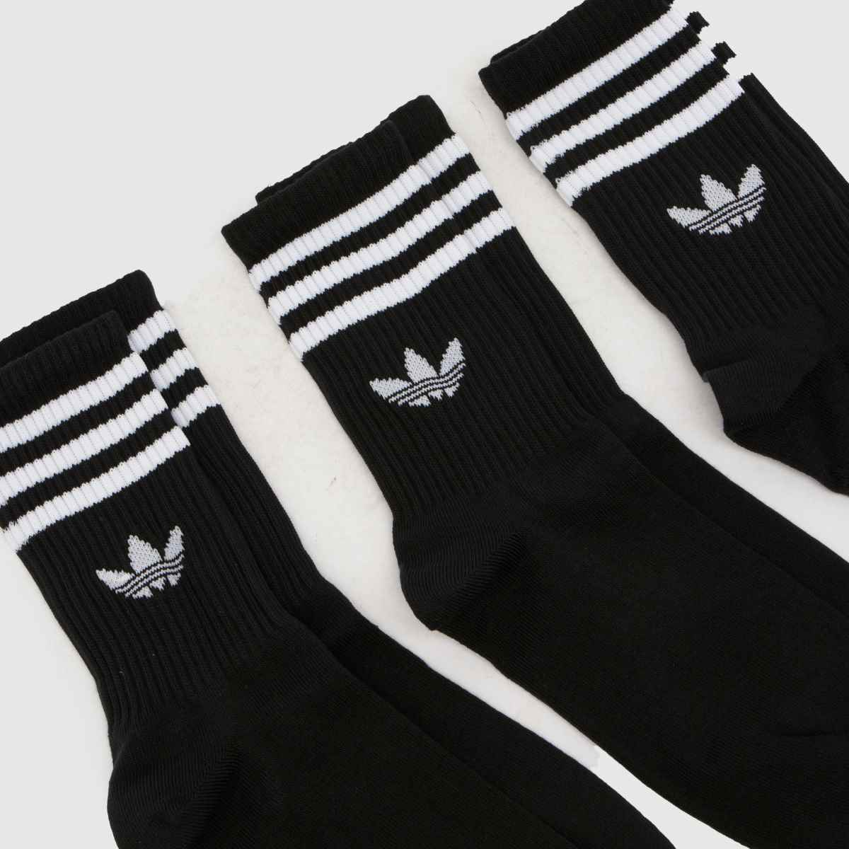 adidas Stripe Crew Socks 3 Pack in Black & White adidas Stripe Crew Socks 3 Pack 1