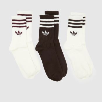 adidas Off-White Multi Stripe Crew Socks 3 Pack Socks