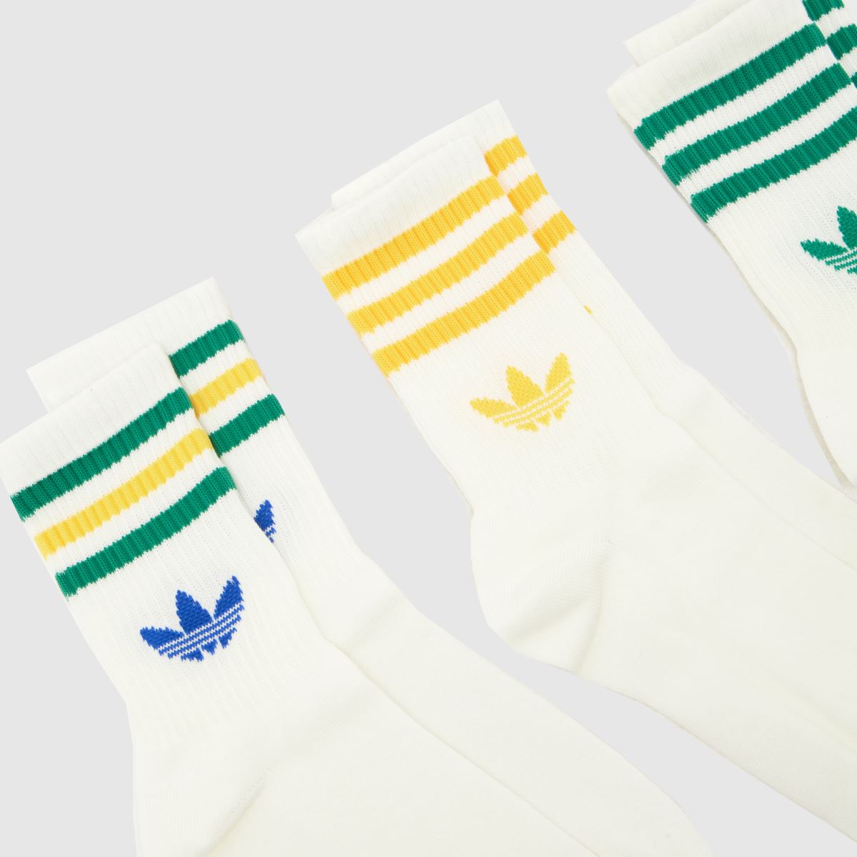 adidas Stripe Crew Socks 3 Pack in Multi adidas Stripe Crew Socks 3 Pack 1