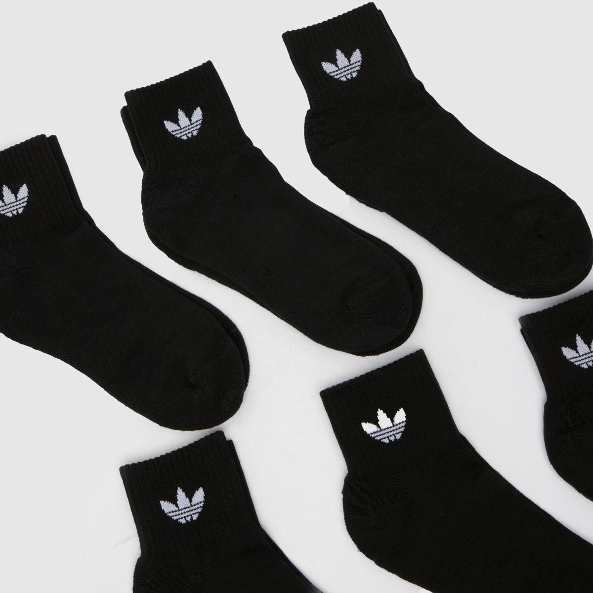 adidas Originals Mid Ankle Sock 6 PK in Black adidas Originals Mid Ankle Sock 6 PK 1