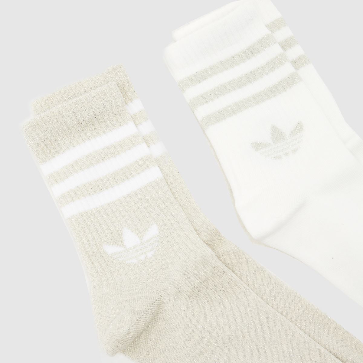 adidas Glitter Crew Socks 2PK in Stone Multi adidas Glitter Crew Socks 2PK 1