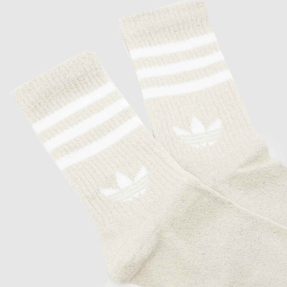 adidas Glitter Crew Socks 2PK in Stone Multi adidas Glitter Crew Socks 2PK 4