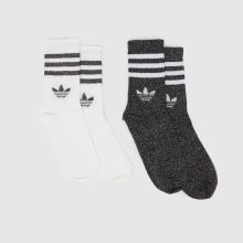 adidas Glitter Crew Sock 2PK in Multi adidas Glitter Crew Sock 2PK,1 of 4