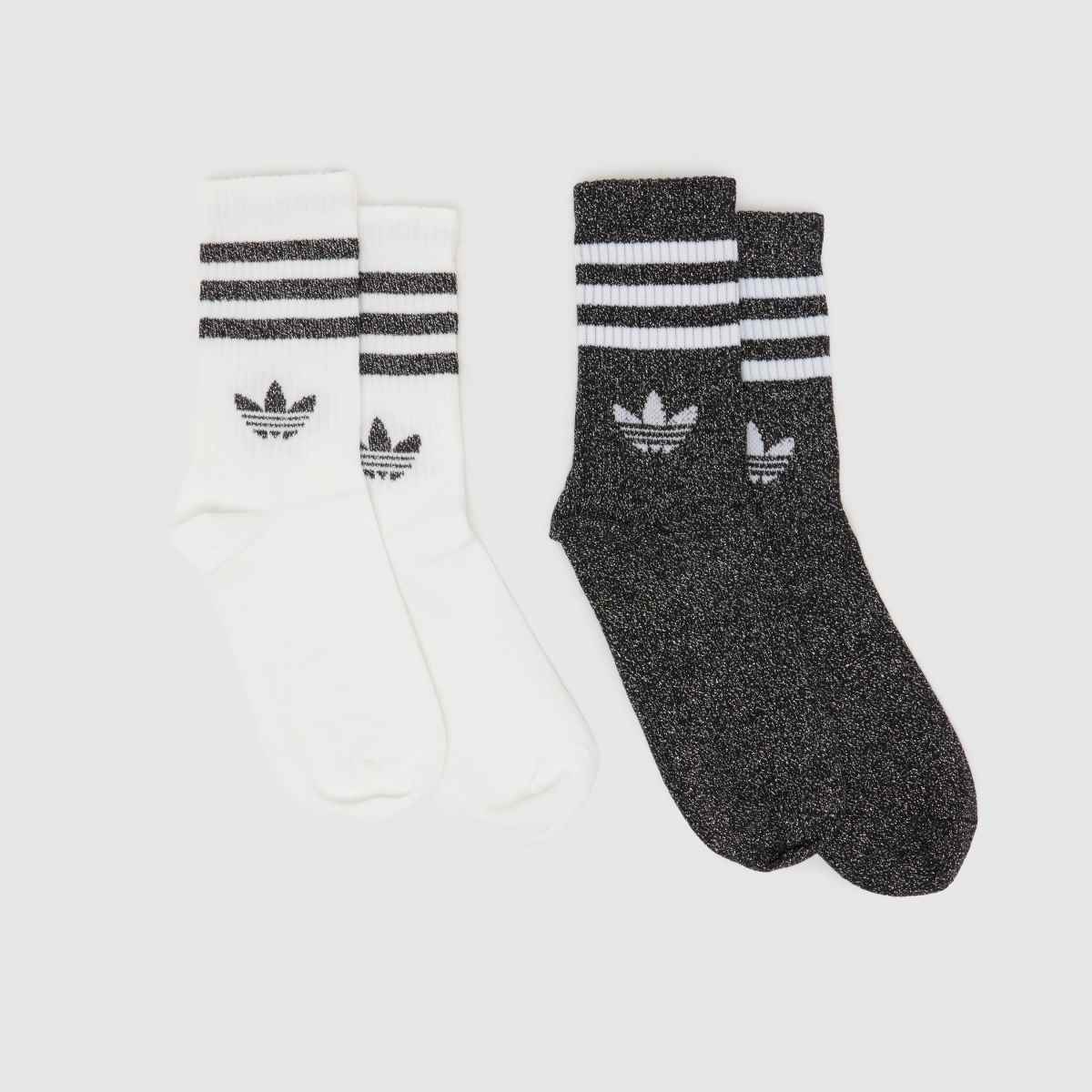 adidas Glitter Crew Sock 2PK in Multi adidas Glitter Crew Sock 2PK