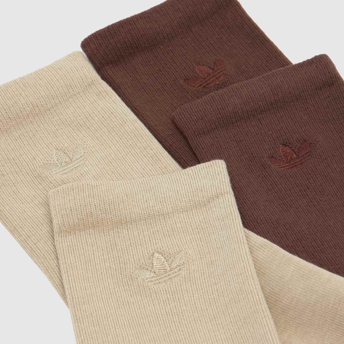 adidas Two-Toned Crew Sock 2 Pack in Beige Multi adidas Two-Toned Crew Sock 2 Pack 1