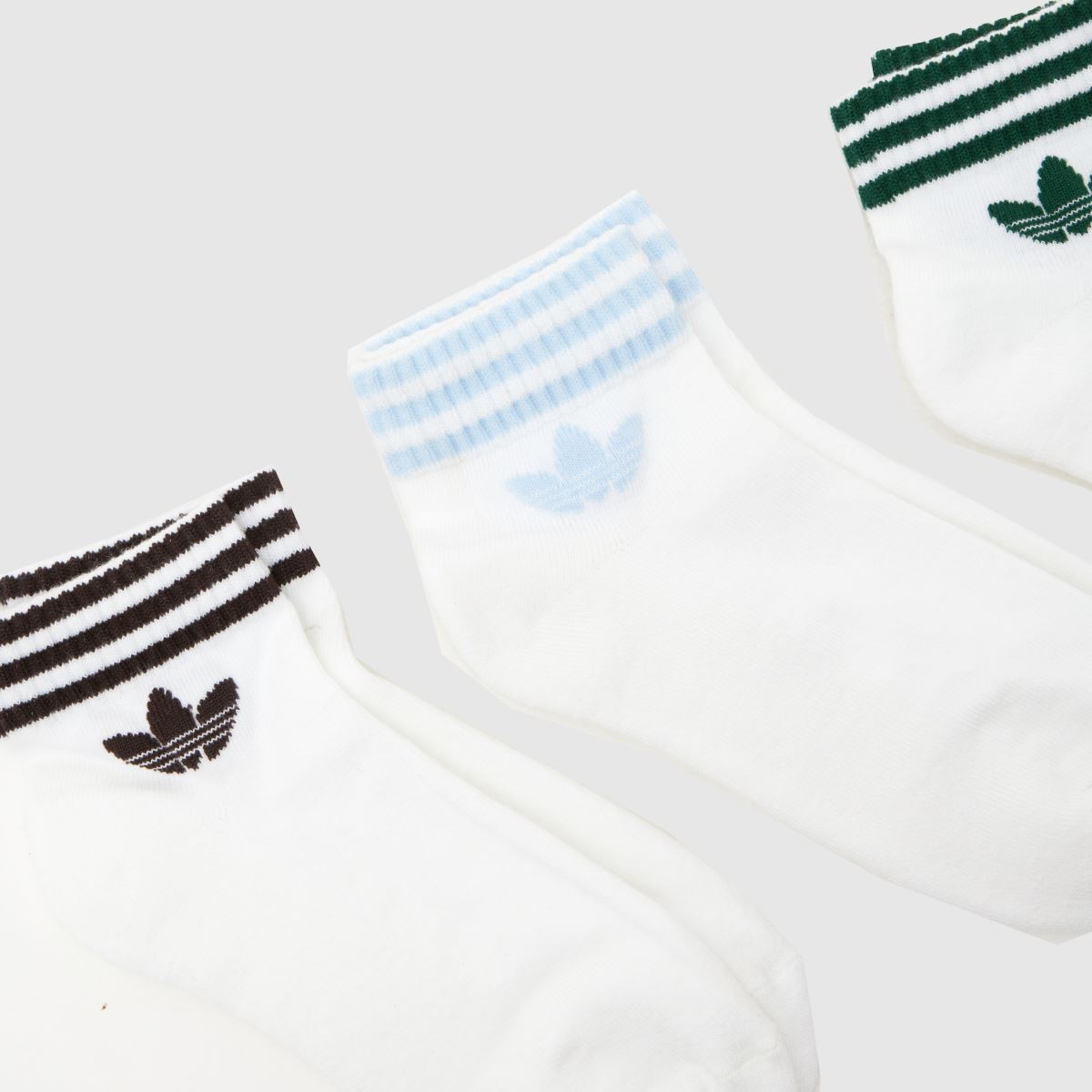 adidas Ankle Socks 3 Pack in White Multi adidas Ankle Socks 3 Pack 1