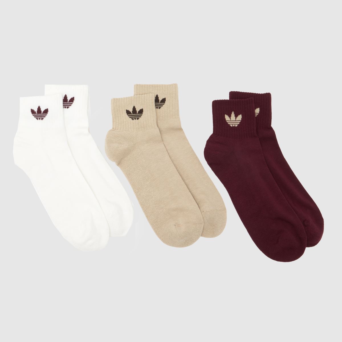 adidas Multi Quarter Socks 3 Pack, Size: 4.5-5.5