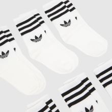 adidas Stripe Crew Sock 6 Pack in White & Black adidas Stripe Crew Sock 6 Pack,2 of 4