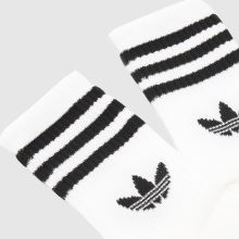 adidas Stripe Crew Sock 6 Pack in White & Black adidas Stripe Crew Sock 6 Pack,3 of 4