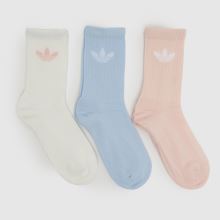 adidas Trefoil Crew Sock 3PK in Multi adidas Trefoil Crew Sock 3PK,1 of 4
