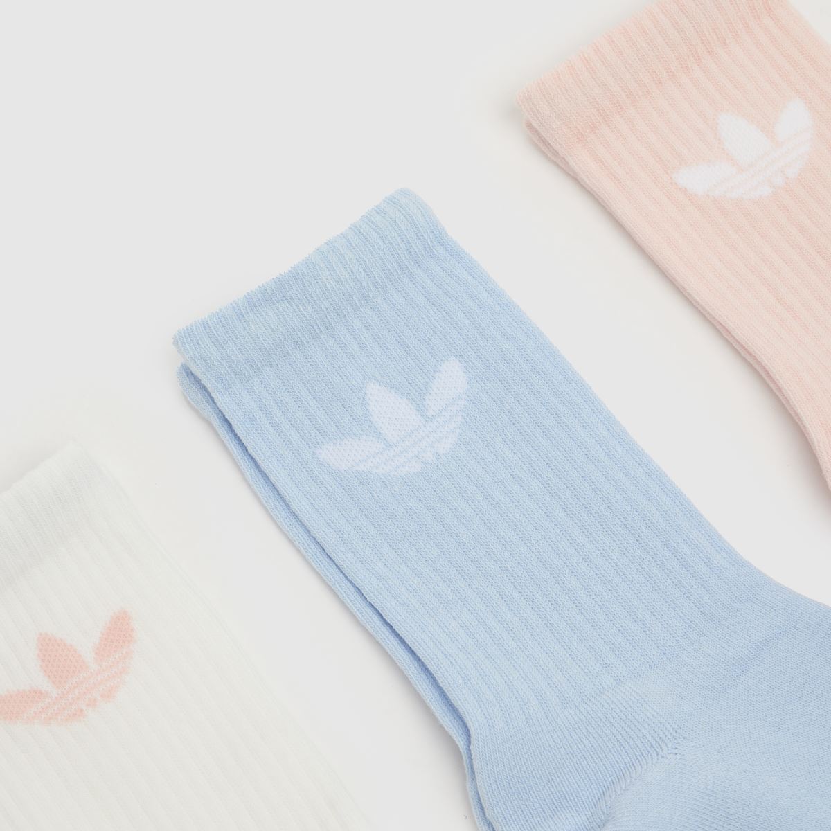 adidas Trefoil Crew Sock 3PK in Multi adidas Trefoil Crew Sock 3PK 1