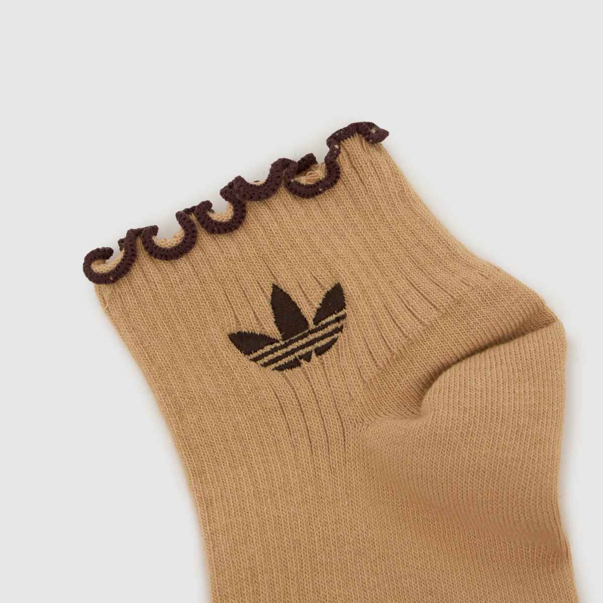 adidas Ruffle Ankle Socks 2PK in Beige Multi adidas Ruffle Ankle Socks 2PK 4