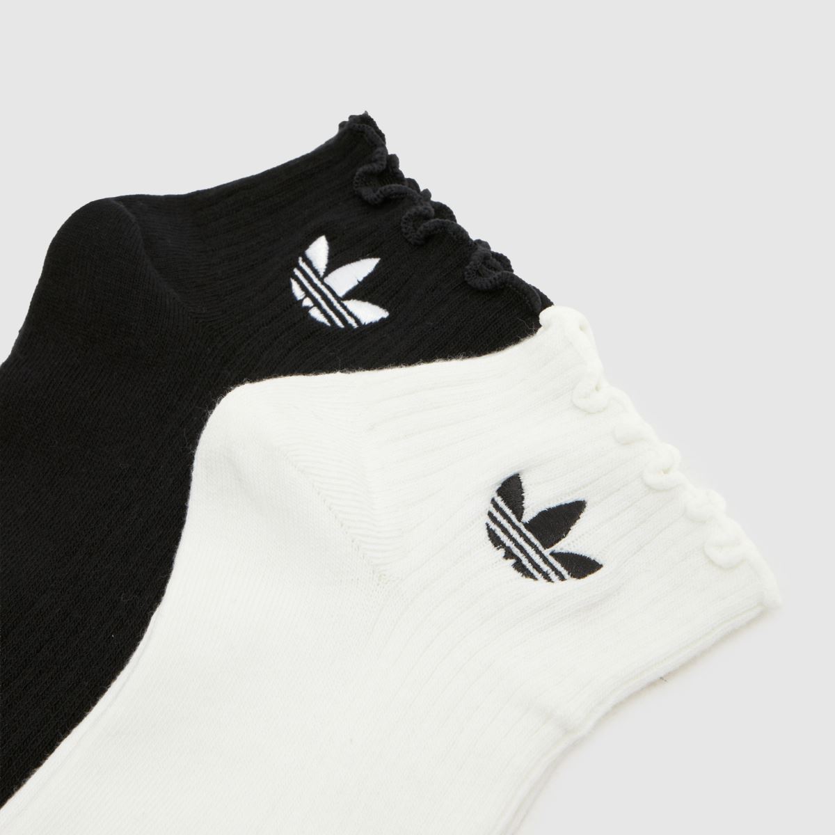 adidas Ankle Ruffle Sock 2 PK in White & Black adidas Ankle Ruffle Sock 2 PK 1