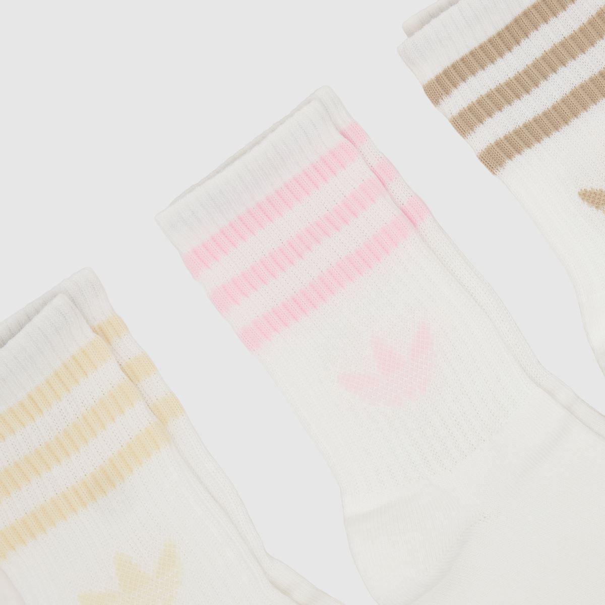 adidas Stripe Crew Sock 3PK in Pink Multi adidas Stripe Crew Sock 3PK 1