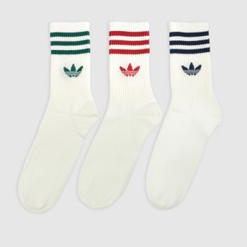 adidas Multi Org Stripe Crew Sock 3PK Socks