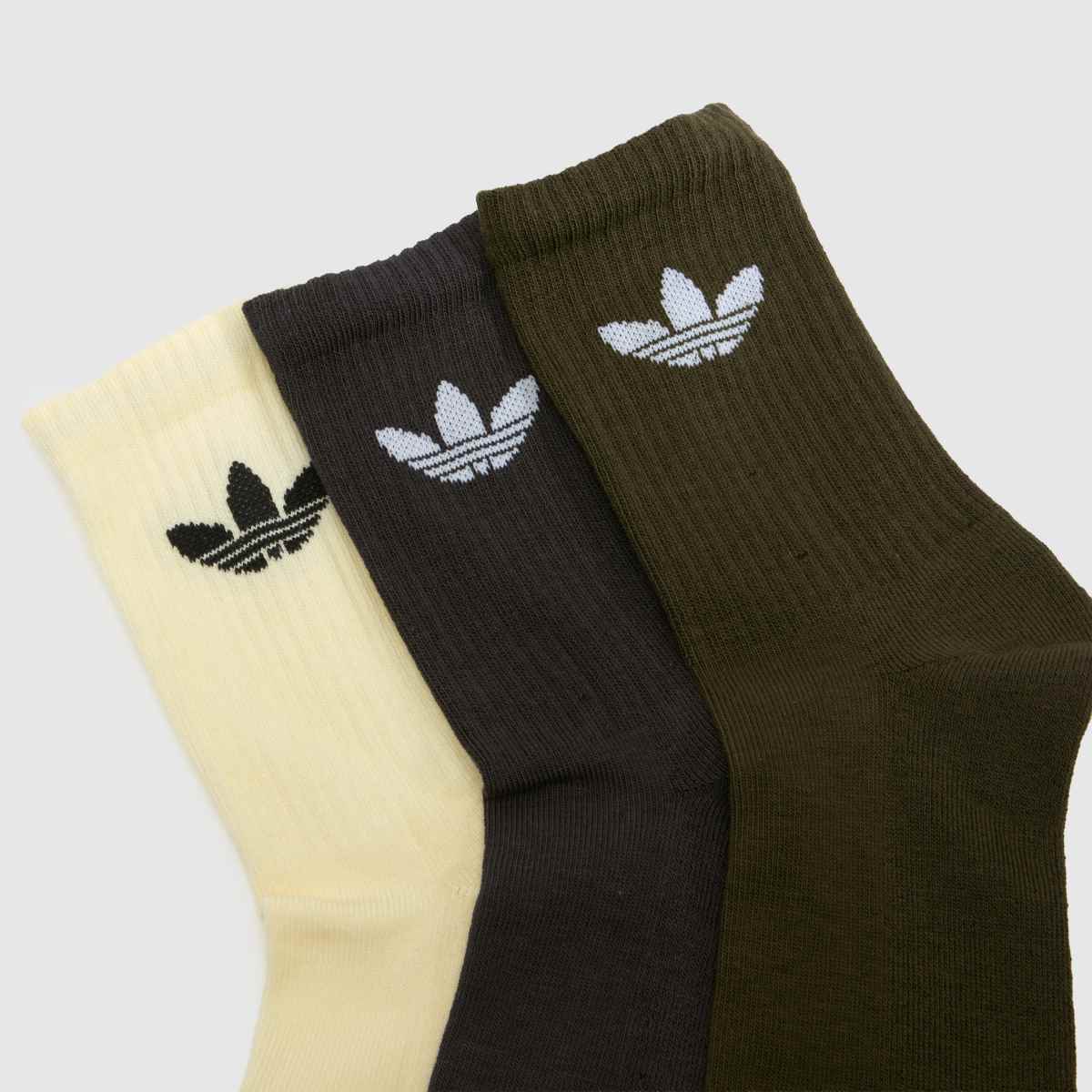 adidas Org Trefoil Crew Socks 6PK in Beige Multi adidas Org Trefoil Crew Socks 6PK 1