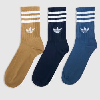 adidas Multi Org Stripe Crew Socks 3PK Socks