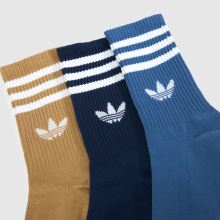 adidas Org Stripe Crew Socks 3PK in Multi adidas Org Stripe Crew Socks 3PK,2 of 4