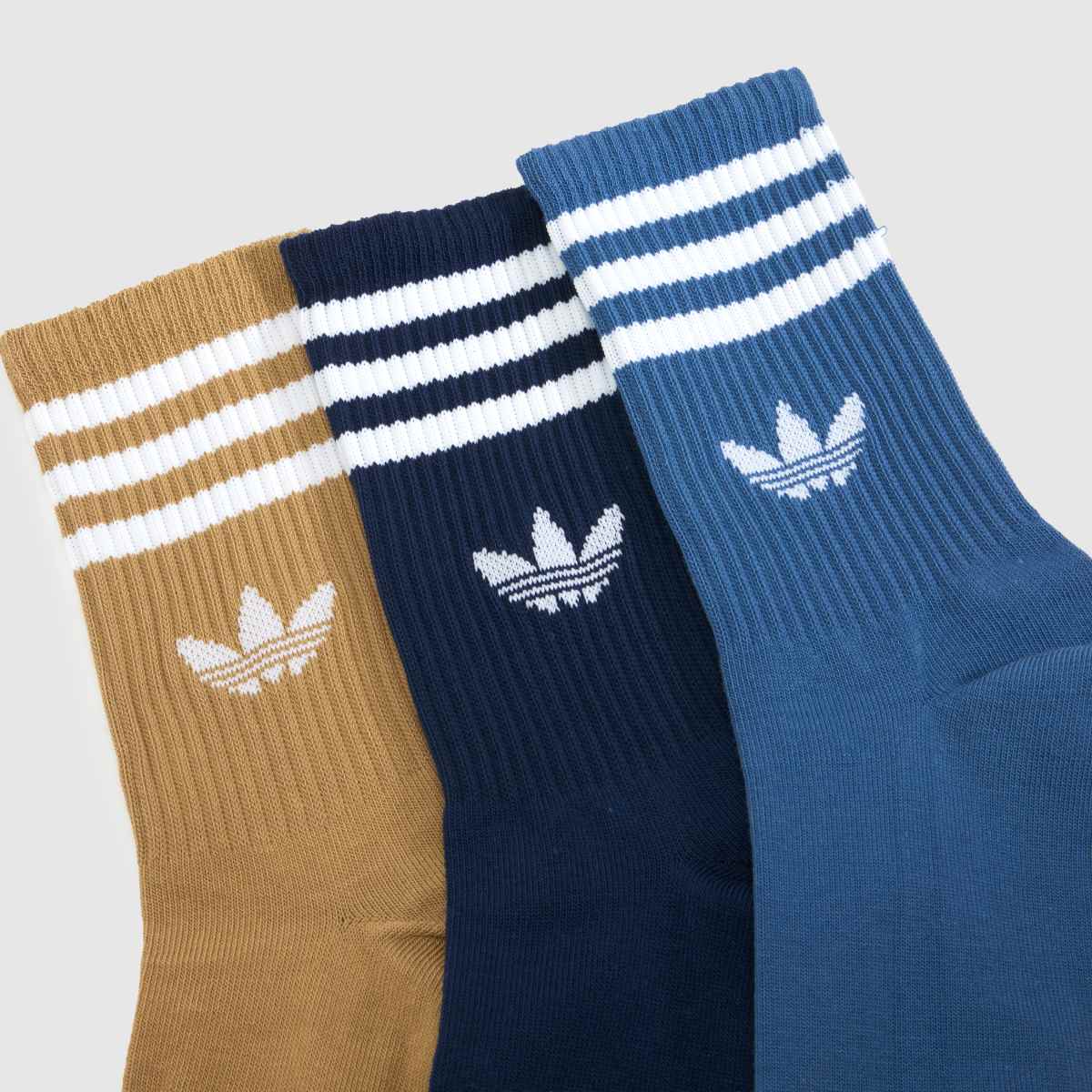 adidas Org Stripe Crew Socks 3PK in Multi adidas Org Stripe Crew Socks 3PK 1