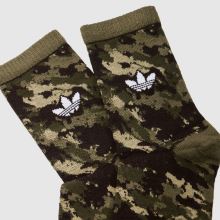 adidas Camo Quarter Socks in Green Multi adidas Camo Quarter Socks,2 of 4