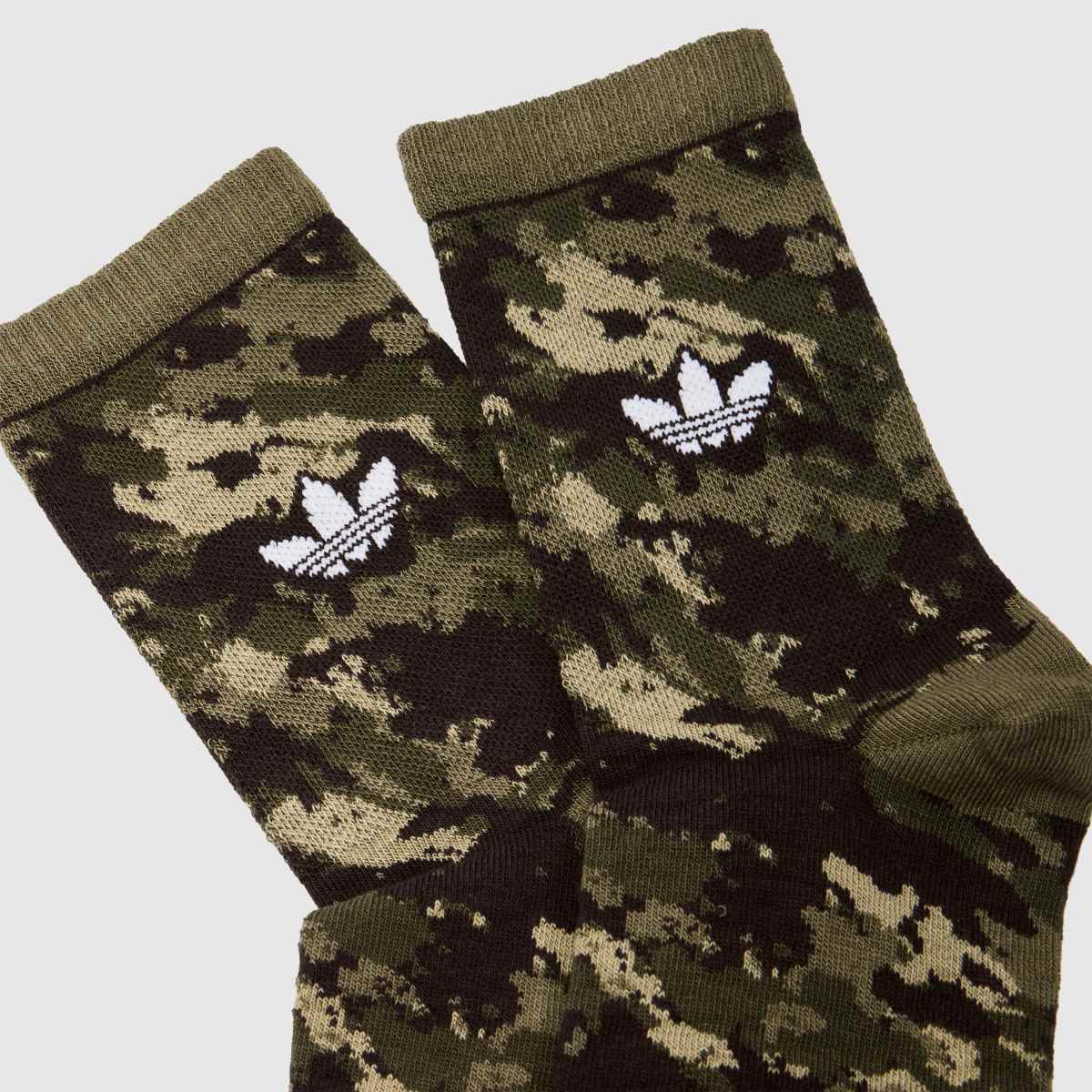 adidas Camo Quarter Socks in Green Multi adidas Camo Quarter Socks 1
