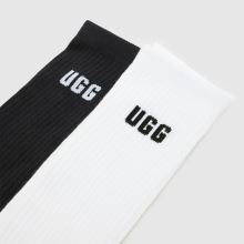 UGG Leander Logo Crew 2PK in White & Black UGG Leander Logo Crew 2PK,3 of 4