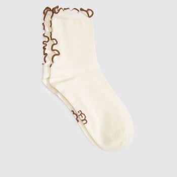 UGG Off-White Karsyn Lettuce Quarter Sock Socks