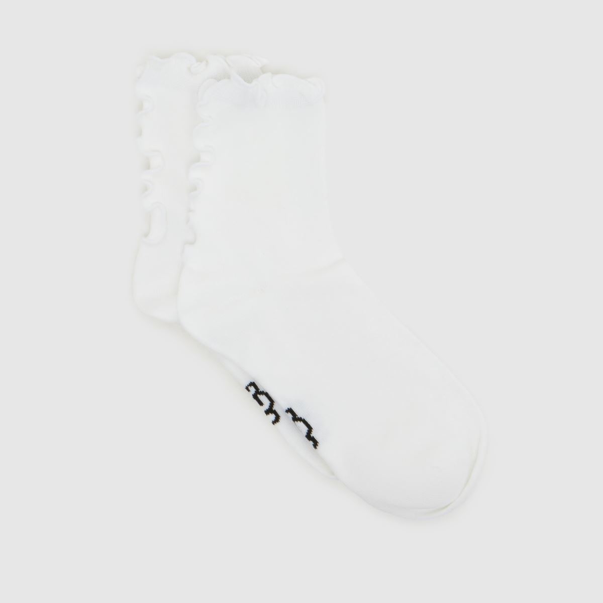 UGG Lettuce Quarter Socks 1 Pack in White & Black, Logo Detail, Size: 3.5-8.5