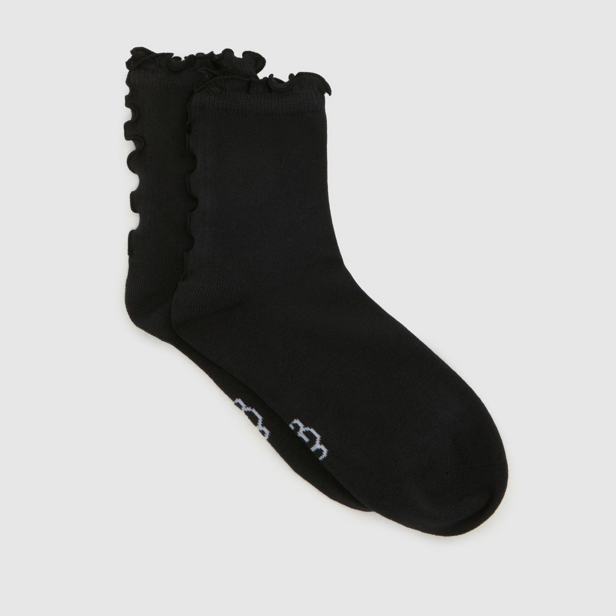 UGG Lettuce Quarter Socks 1 Pack in Black & Grey, Logo Detail, Size: 3.5-8.5