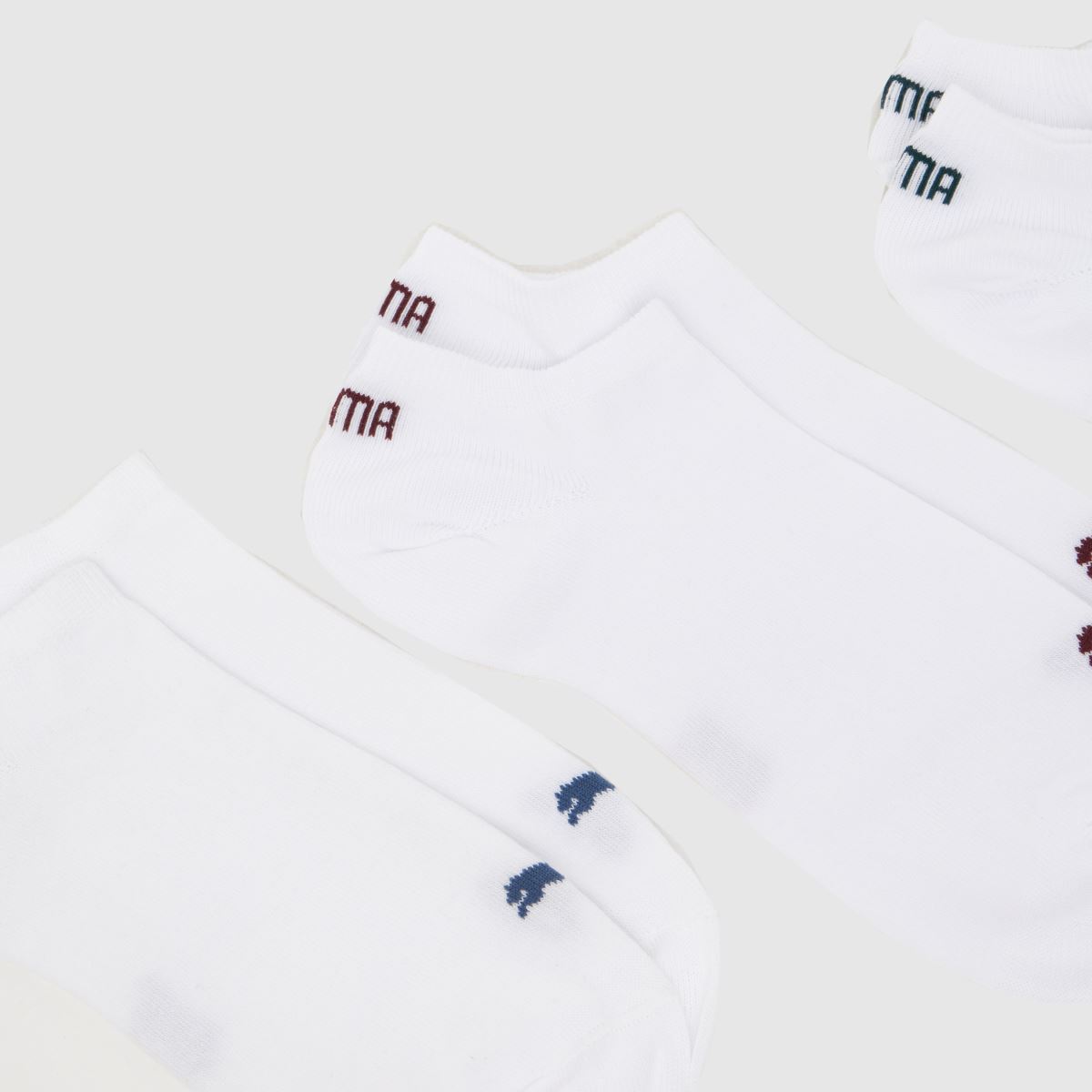 PUMA Trainer Socks 3 Pack in White Multi PUMA Trainer Socks 3 Pack 1