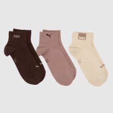 PUMA Logo Quarter Socks 3 Pack,1 of 4