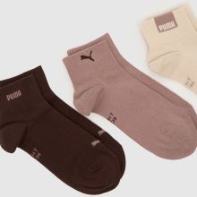 PUMA Logo Quarter Socks 3 Pack,2 of 4