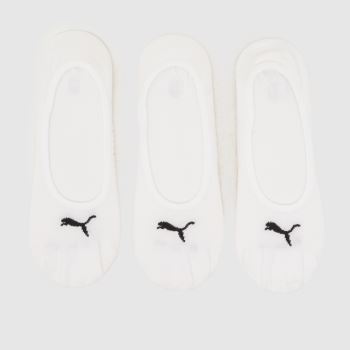 PUMA White & Black No Show Socks 3 Pack Socks
