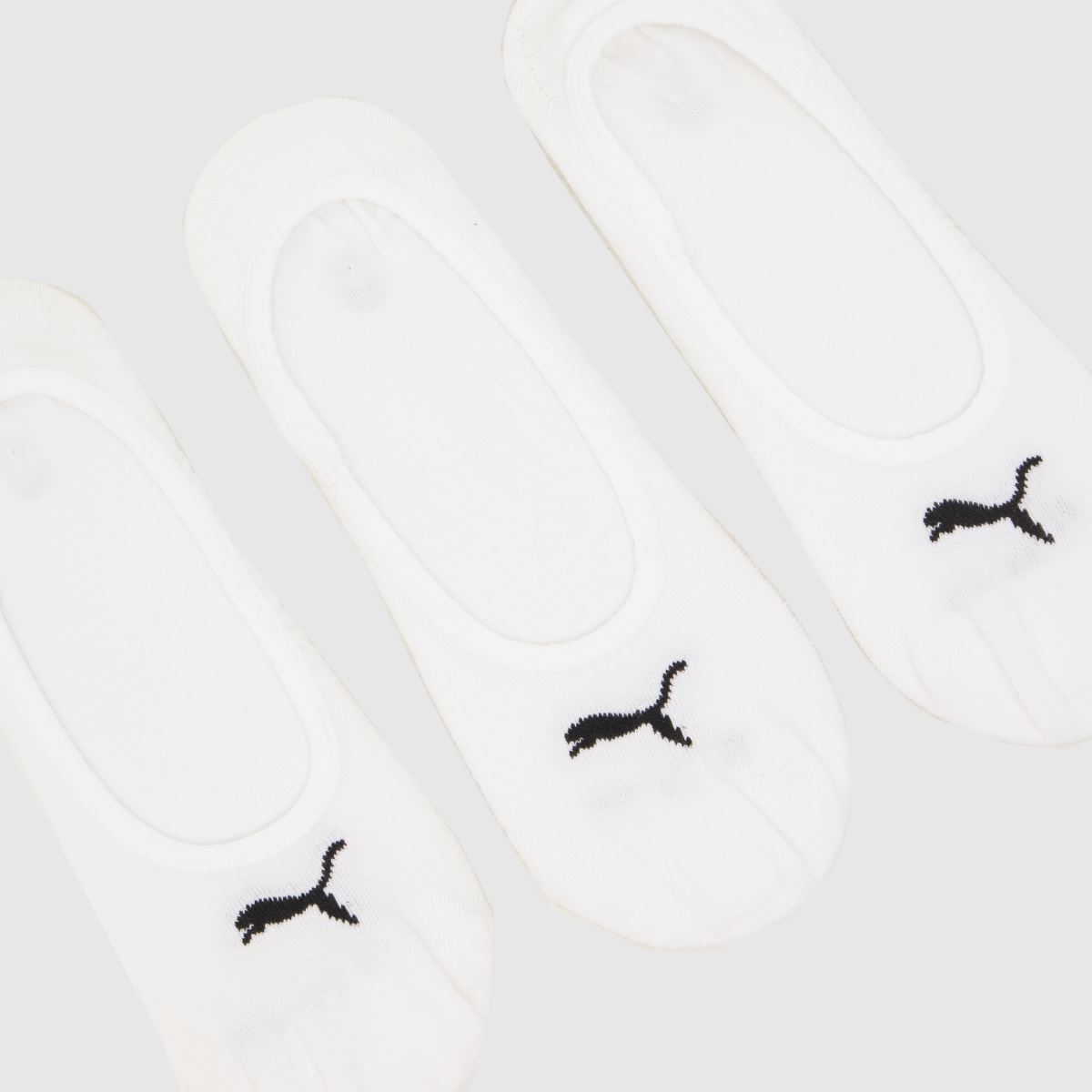 PUMA No Show Socks 3 Pack in White & Black PUMA No Show Socks 3 Pack 1