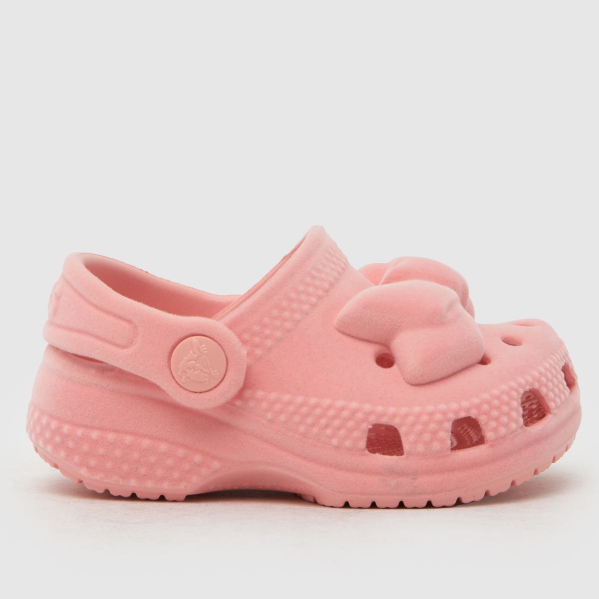 Crocs Pale Pink Littles Velvet Bow Clog Girls Baby Sandals