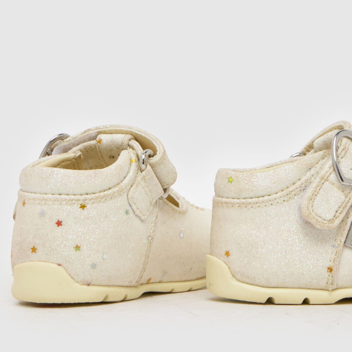 Kickers Kick T-Bar Glitter Girls Baby in White Kickers Kick T-Bar Glitter 7