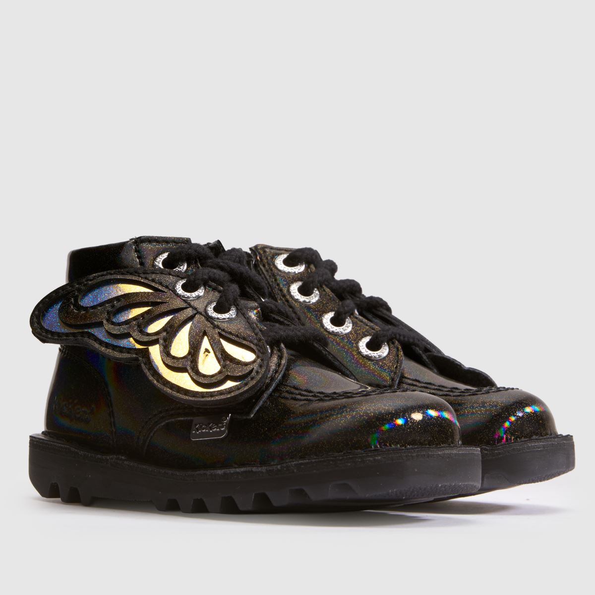 Kickers Kick Hi Rainbow Wing Girls Toddler in Black & pink Kickers Kick Hi Rainbow Wing 1
