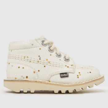Kickers White Kick Hi Glitter Girls Toddler